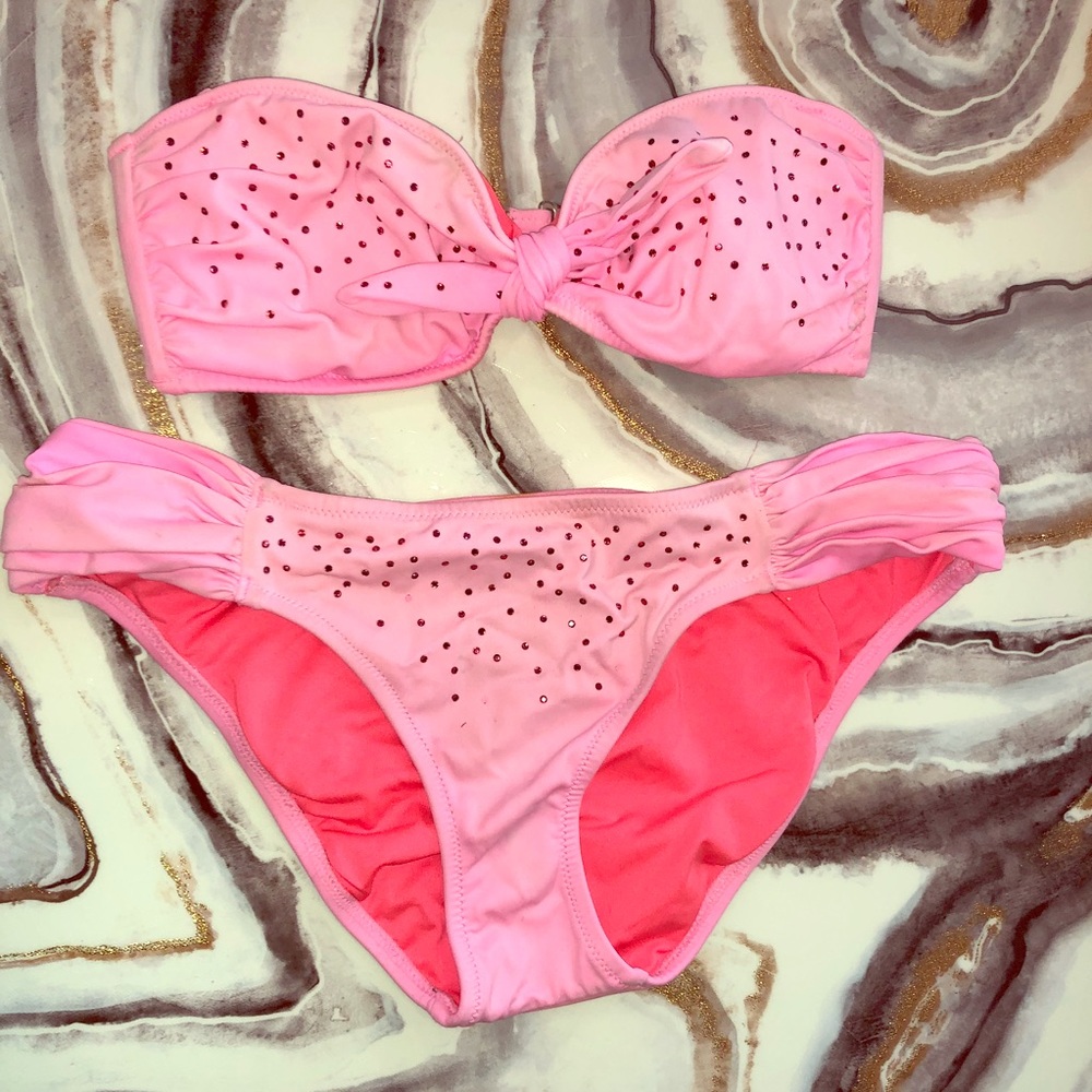 Strapless VS Pink jewel bikini